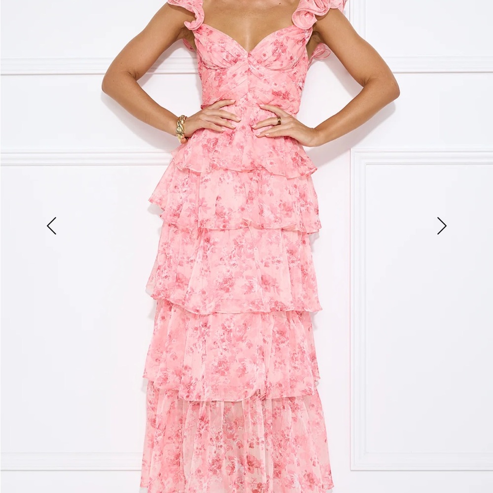 Hello Molly Pink Ruffled Tiered Maxi Dress - Picture 4 of 8